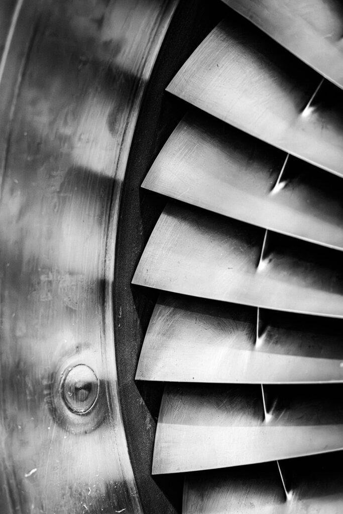 Eine Studie einer Flugzeugturbine